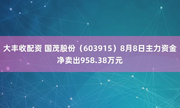 大丰收配资 国茂股份（603915）8月8日主力资金净卖出958.38万元